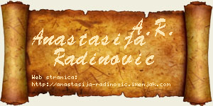 Anastasija Radinović vizit kartica